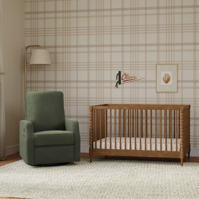M33201L,DaVinci,Lainey Bobbins 3-in-1 Convertible Crib in Walnut
