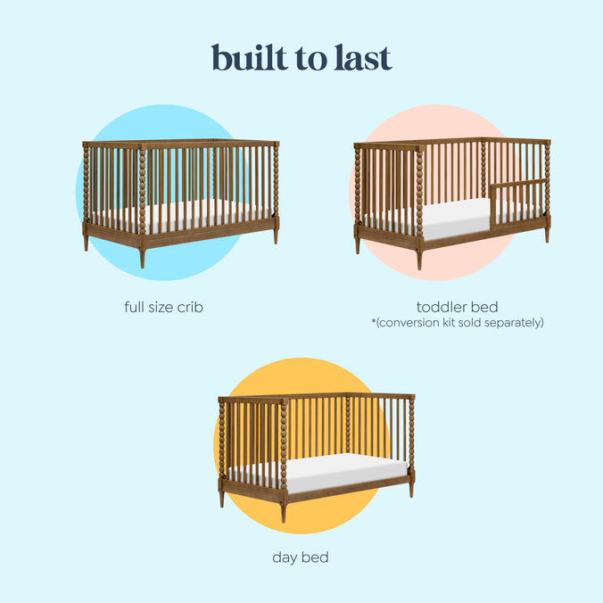 M33201L,DaVinci,Lainey Bobbins 3-in-1 Convertible Crib in Walnut