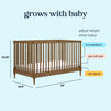 M33201L,DaVinci,Lainey Bobbins 3-in-1 Convertible Crib in Walnut