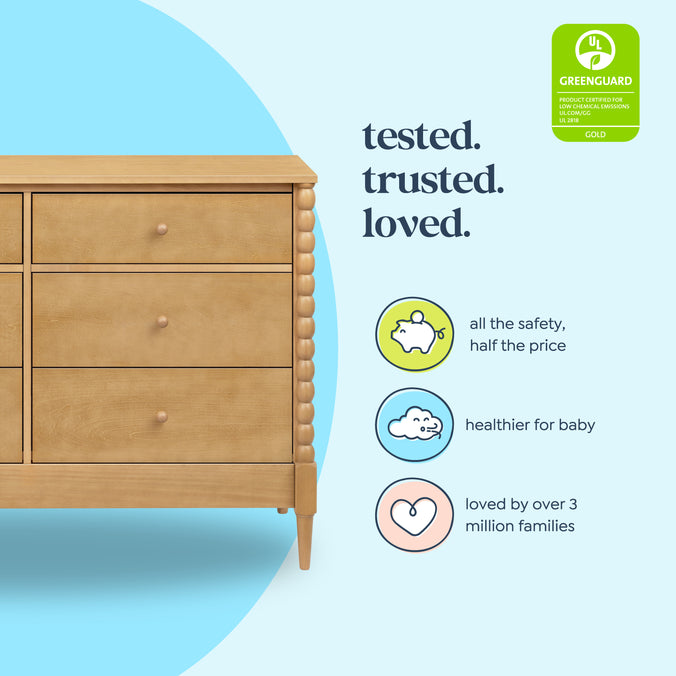 M33226HY,DaVinci,Lainey Bobbins 6-Drawer Dresser in Honey