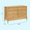 M33226HY,DaVinci,Lainey Bobbins 6-Drawer Dresser in Honey