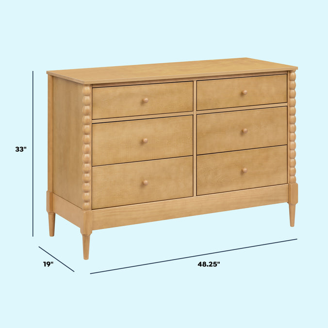 M33226HY,DaVinci,Lainey Bobbins 6-Drawer Dresser in Honey