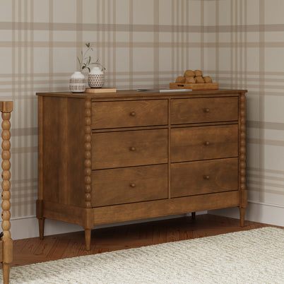M33226L,DaVinci,Lainey Bobbins 6-Drawer Dresser in Walnut
