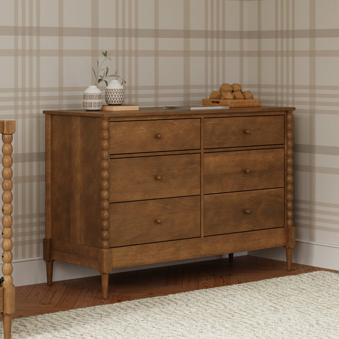 M33226L,DaVinci,Lainey Bobbins 6-Drawer Dresser in Walnut