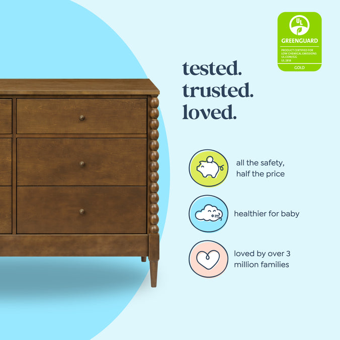 M33226L,DaVinci,Lainey Bobbins 6-Drawer Dresser in Walnut