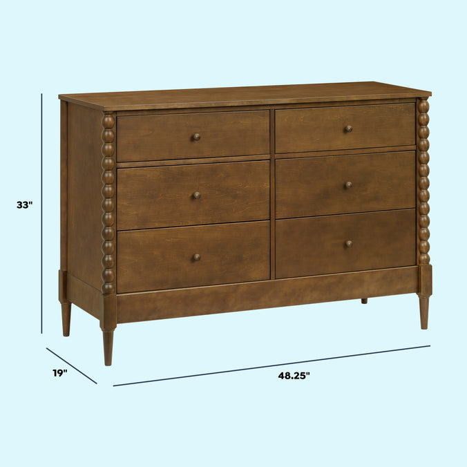 M33226L,DaVinci,Lainey Bobbins 6-Drawer Dresser in Walnut