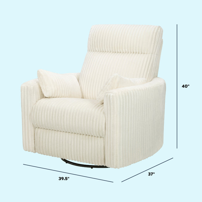 M33787CCC,DaVinci,Atlas Swivel Recliner in Cozy Cream Corduroy