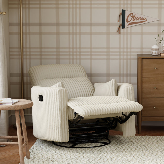 M33787CCC,DaVinci,Atlas Swivel Recliner in Cozy Cream Corduroy