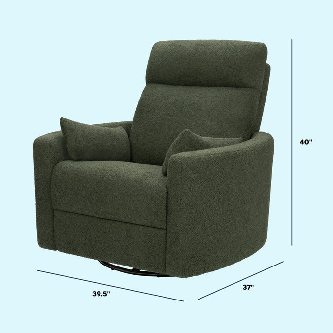M33787COB,DaVinci,Atlas Swivel Recliner in Cozy Olive Boucle