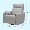 M33787FTG,DaVinci,Atlas Swivel Recliner in Frost Grey