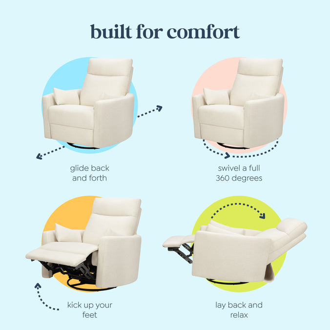 M33787VN,DaVinci,Atlas Swivel Recliner in Vanilla