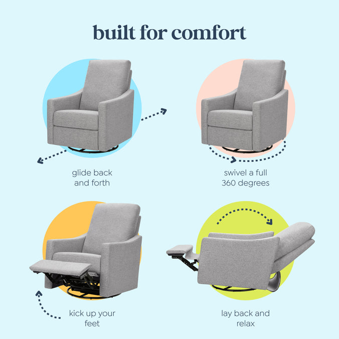 M33887FTG,DaVinci,Jonah Swivel Recliner in Frost Grey