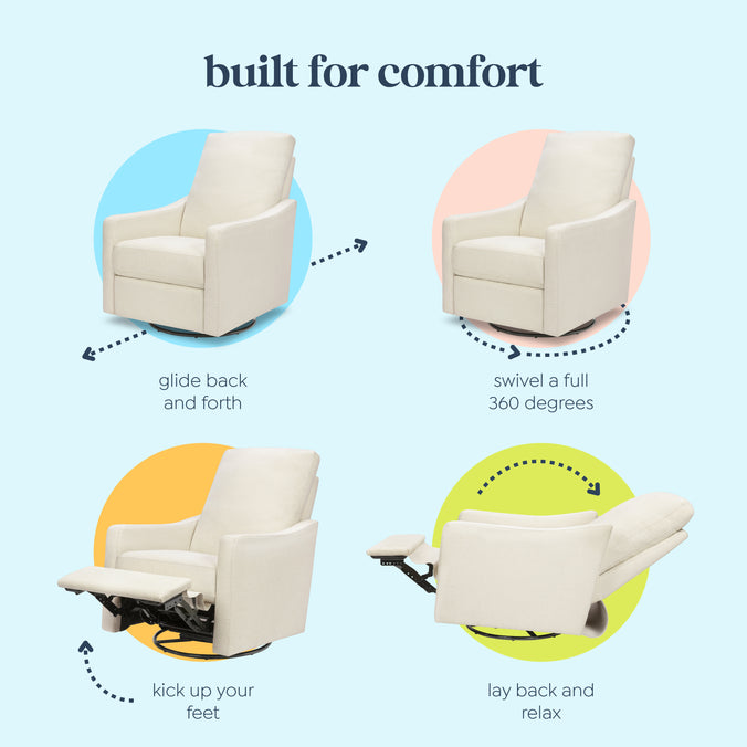 M33887VN,DaVinci,Jonah Swivel Recliner in Vanilla