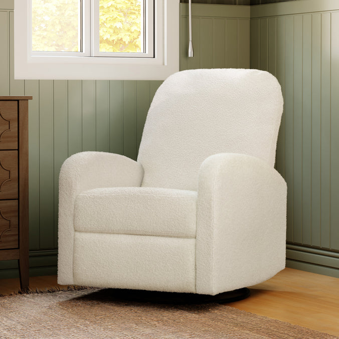 M34087CCB,DaVinci,Calder Swivel Recliner in Cozy Cream Boucle