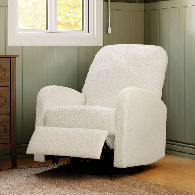M34087CCB,DaVinci,Calder Swivel Recliner in Cozy Cream Boucle