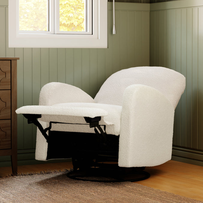 M34087CCB,DaVinci,Calder Swivel Recliner in Cozy Cream Boucle