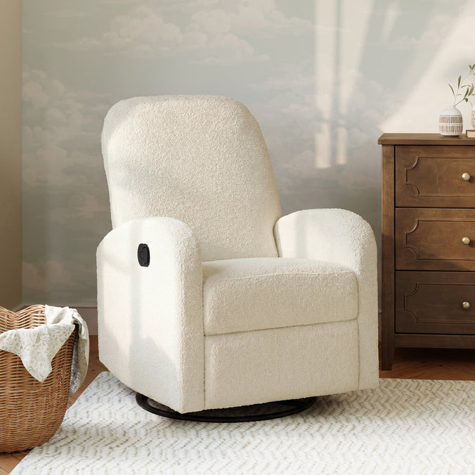 M34087CCB,DaVinci,Calder Swivel Recliner in Cozy Cream Boucle