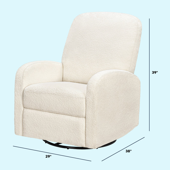 M34087CCB,DaVinci,Calder Swivel Recliner in Cozy Cream Boucle
