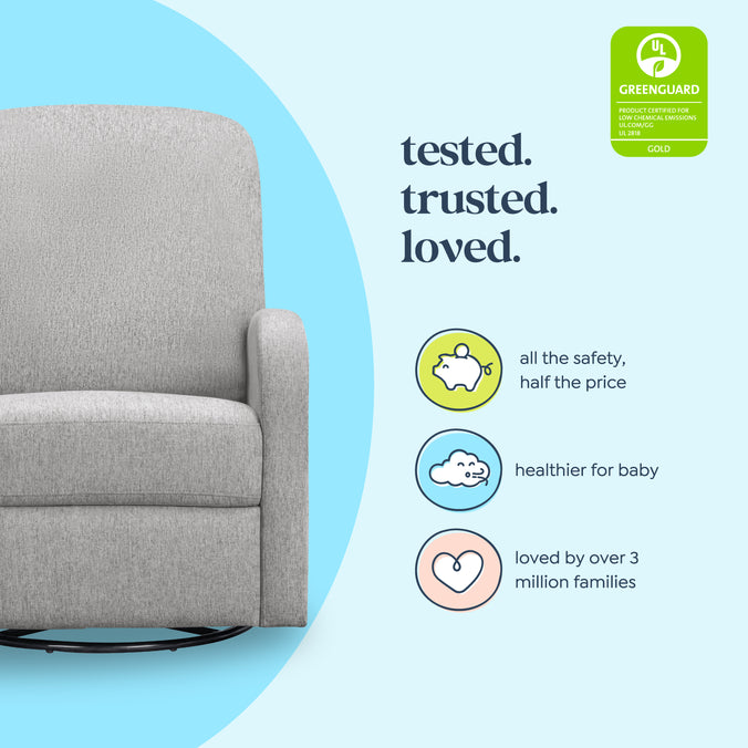 M34087FTG,DaVinci,Calder Swivel Recliner in Frost Grey