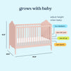 M34501BL,DaVinci,Sofia 3-in-1 Convertible Crib in Blush Pink