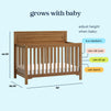 M4301CT,DaVinci,Autumn 4-in-1 Convertible Crib in Chestnut Finish