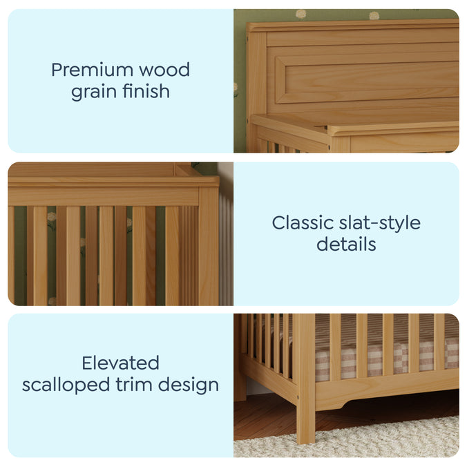 M4301HY,DaVinci,Autumn 4-in-1 Convertible Crib in Honey