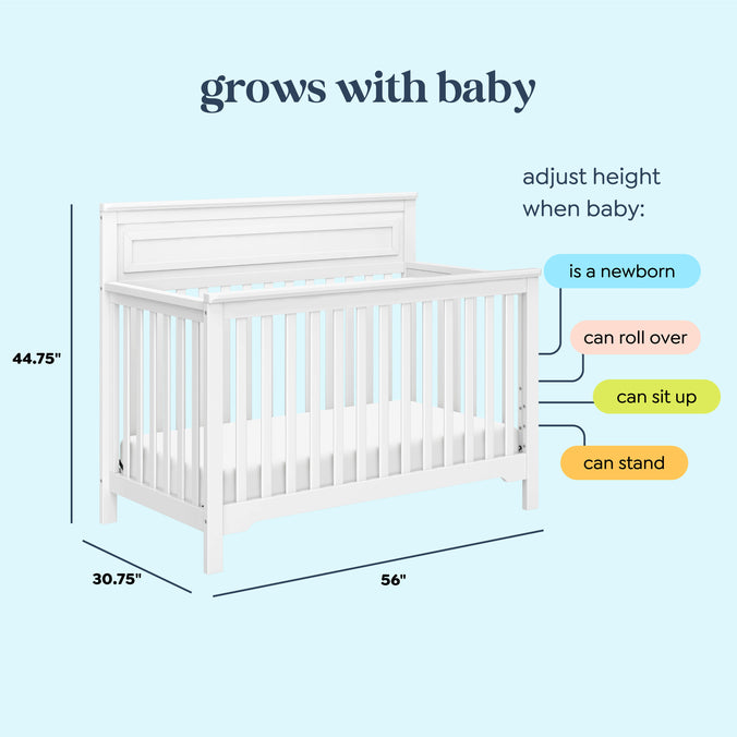M4301W,DaVinci,Autumn 4-in-1 Convertible Crib in White Finish