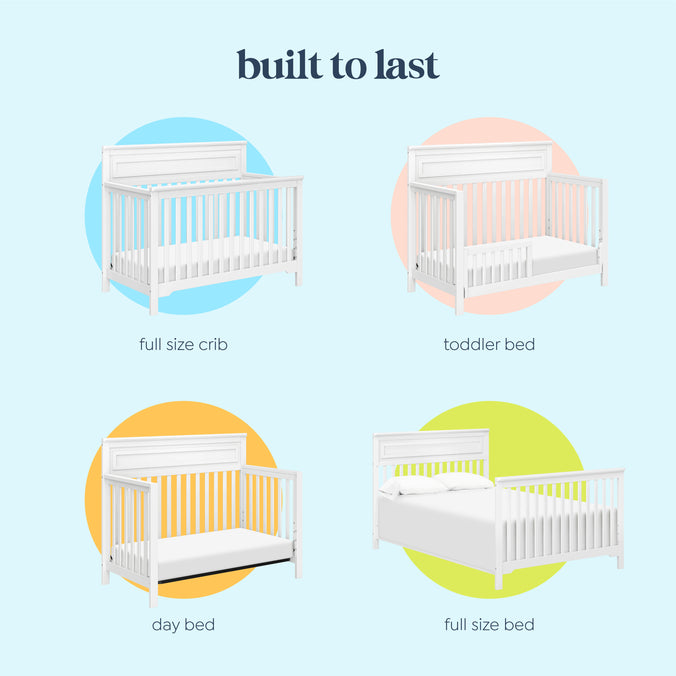 M4301W,DaVinci,Autumn 4-in-1 Convertible Crib in White Finish
