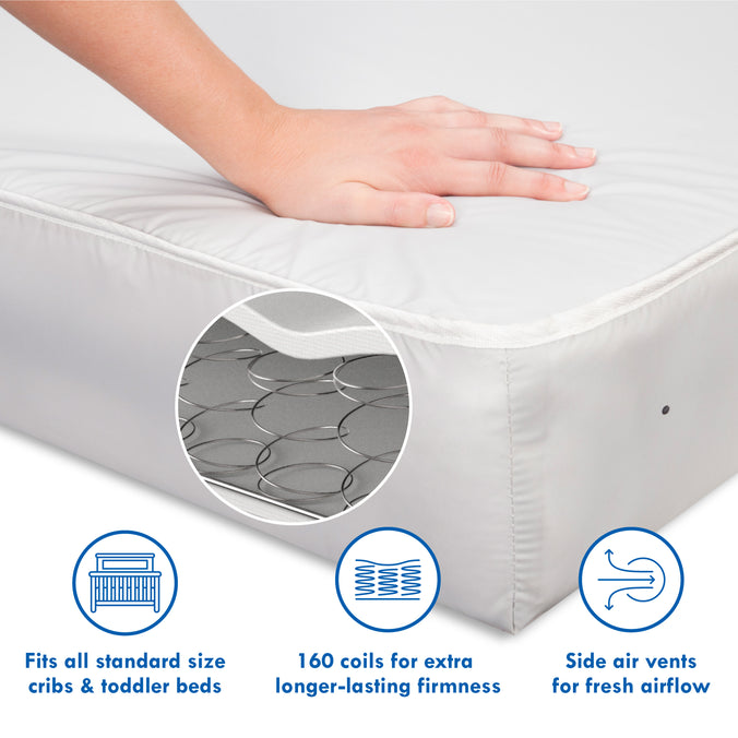 M5380C,DaVinci,Deluxe Coil Dual-Sided Crib & Toddler Mattress 100% Non-Toxic & Dual Sided Firmness