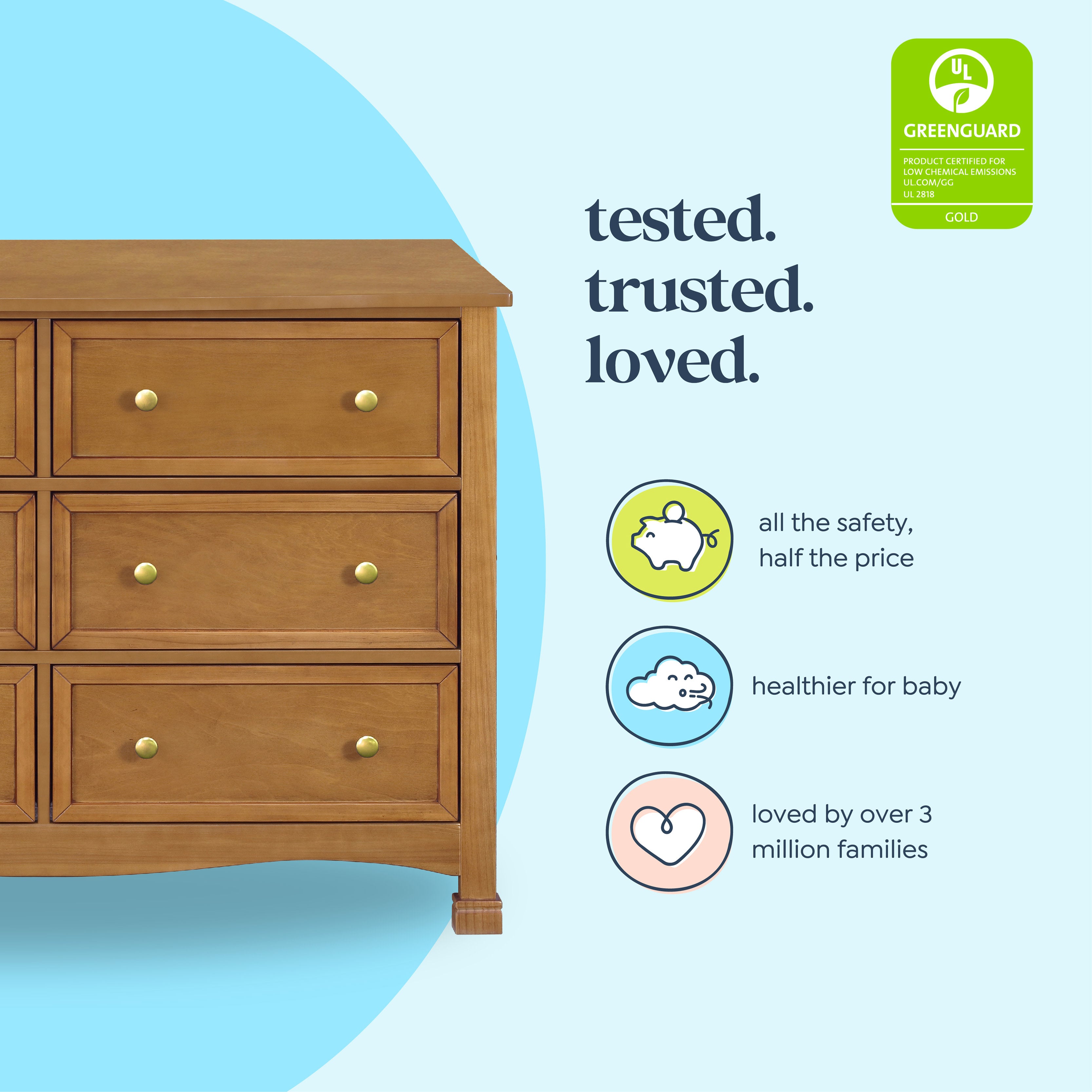 Kalani 6-Drawer Double Wide Dresser – DaVinci Baby