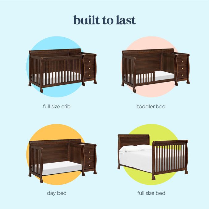 M5582Q,DaVinci,Kalani 4-in-1 Convertible Crib & Changer in Espresso
