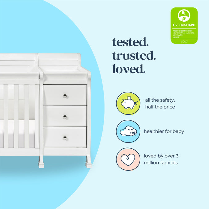 M5582W,DaVinci,Kalani 4-in-1 Convertible Crib & Changer in White
