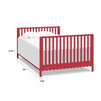 M5789TRD,The MDB Family,Hidden Hardware Twin/Full Size Bed Conversion Kit in Strawberry Red