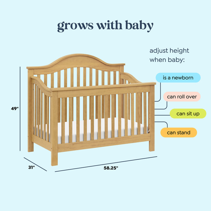 M5981HY,DaVinci,Jayden 4-in-1 Convertible Crib in Honey