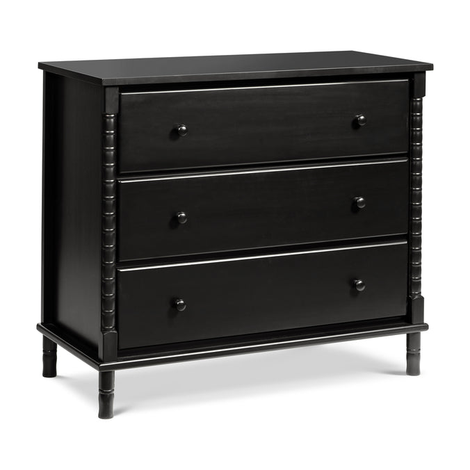 M7323E,DaVinci,Jenny Lind Spindle 3-Drawer Dresser in Ebony Black