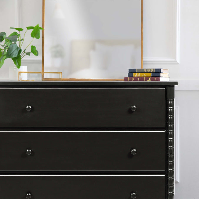 M7323E,DaVinci,Jenny Lind Spindle 3-Drawer Dresser in Ebony Black