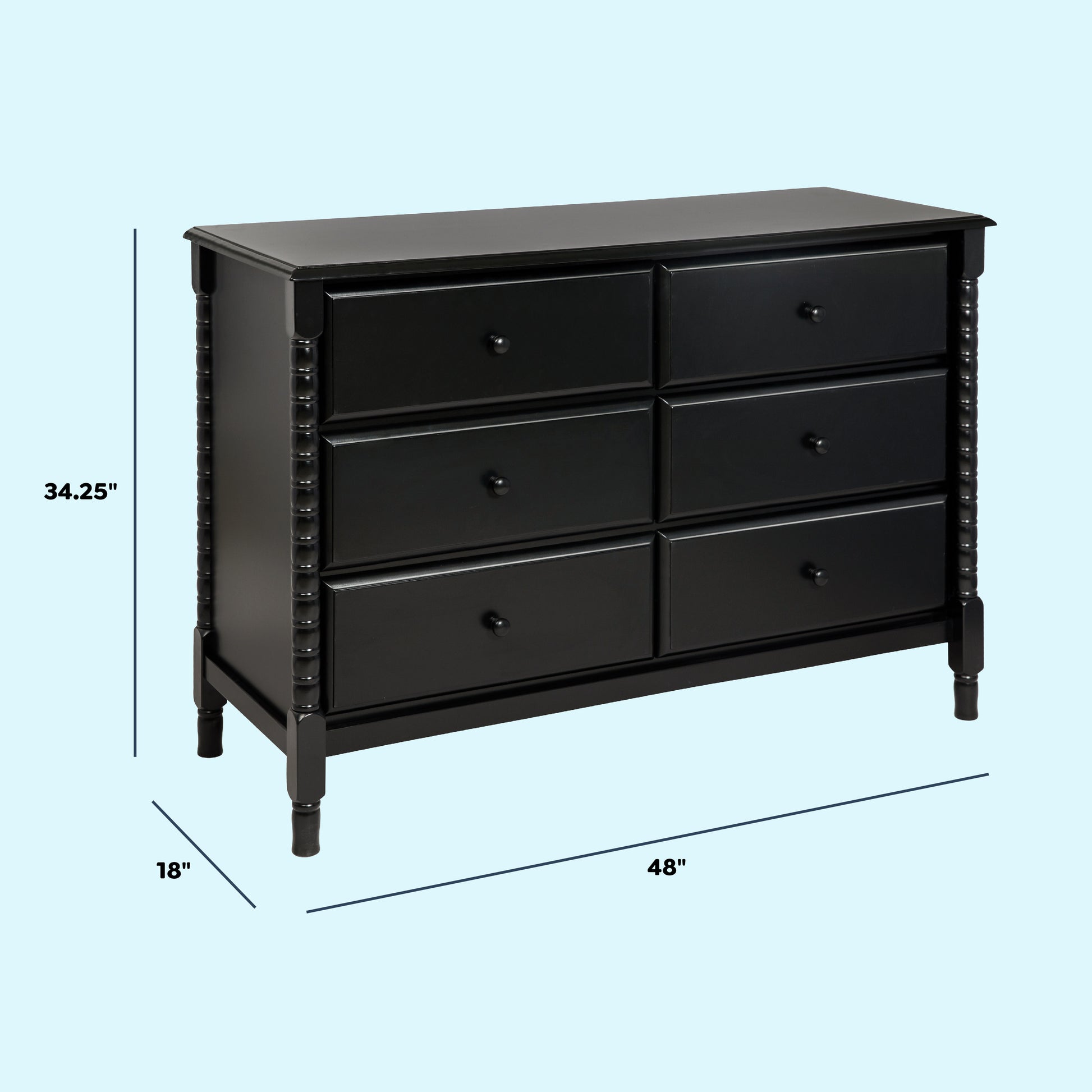 Jenny Lind Spindle 6-Drawer Dresser