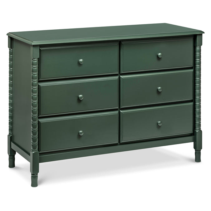 M7326FRGR,DaVinci,Jenny Lind Spindle 6-Drawer Dresser in Forest Green