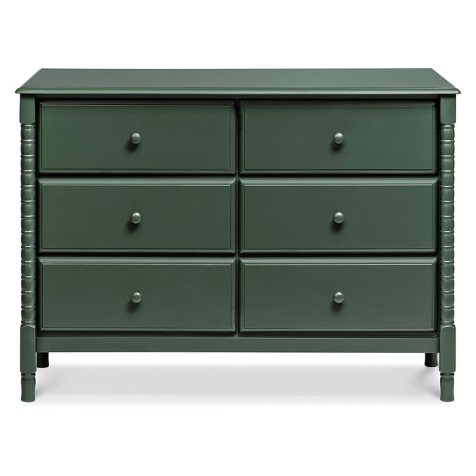 M7326FRGR,DaVinci,Jenny Lind Spindle 6-Drawer Dresser in Forest Green
