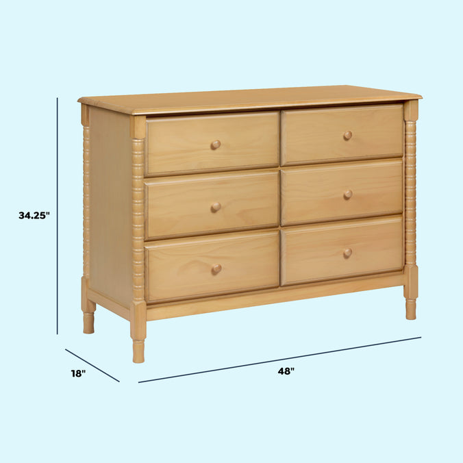 M7326HY,DaVinci,Jenny Lind Spindle 6-Drawer Dresser in Honey