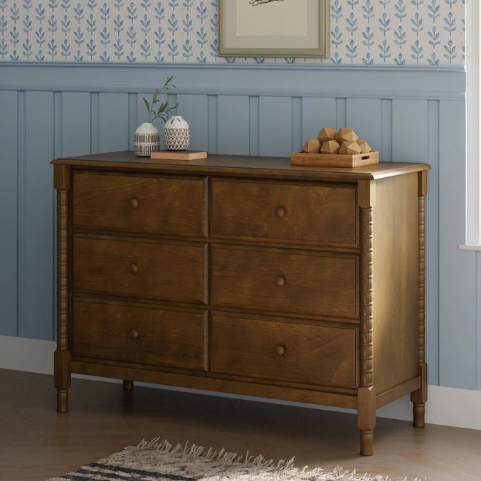 M7326L,DaVinci,Jenny Lind Spindle 6-Drawer Dresser in Walnut