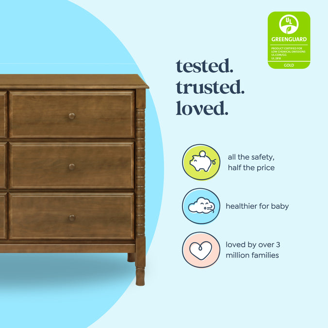 M7326L,DaVinci,Jenny Lind Spindle 6-Drawer Dresser in Walnut