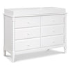 M7326W,DaVinci,Jenny Lind Spindle 6-Drawer Dresser in White