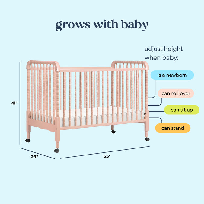 M7391BL,DaVinci,Jenny Lind Stationary Crib in Blush Pink Finish