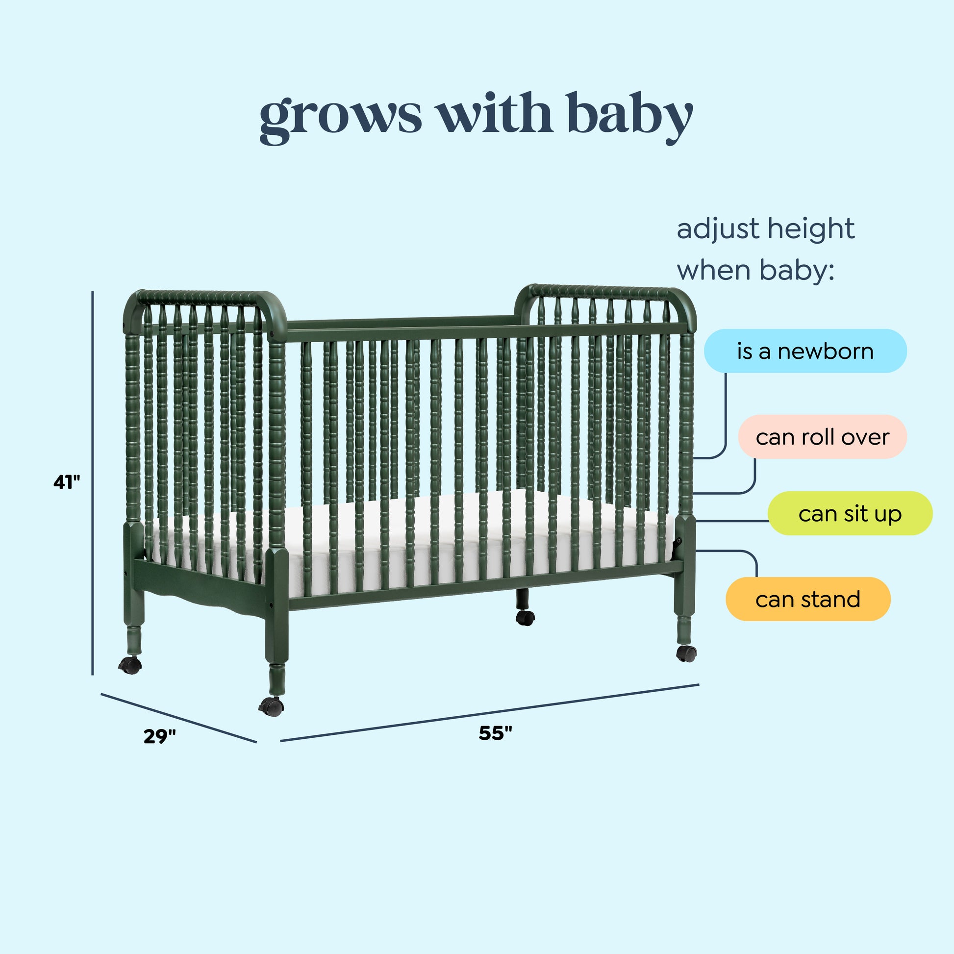 Jenny Lind 3-in-1 Convertible Crib – DaVinci Baby
