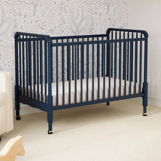 M7391V,DaVinci,Jenny Lind Stationary Crib in Navy Blue Finish