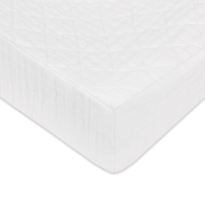 T29437,Babyletto,Plain White Quilted Muslin Changing Pad Cover in GOTS Certified Organic Cotton