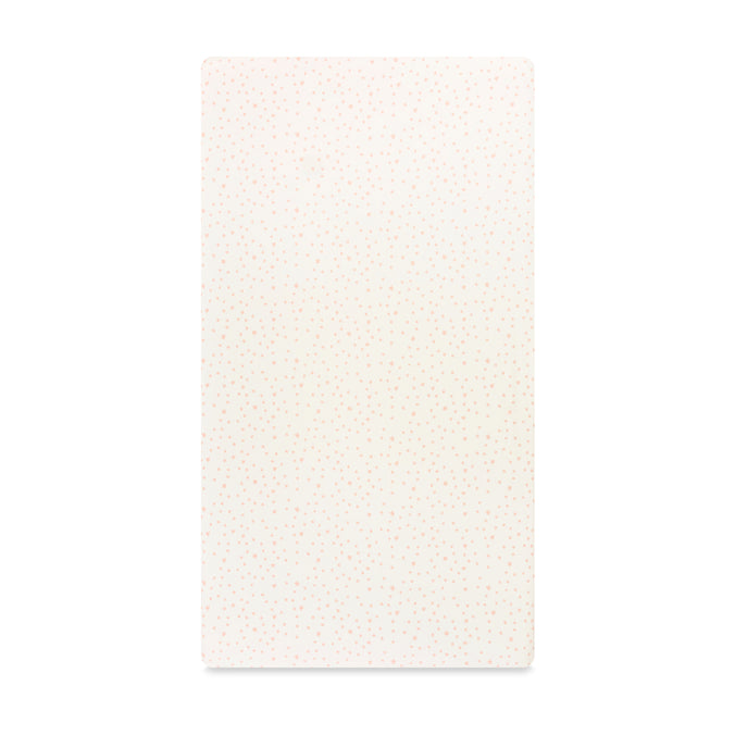 T31035IDS,Babyletto,Doodle Stars Organic Brushed Cotton Crib Sheet in Ivory with Dusty Rose Stars