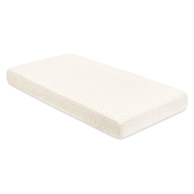 T31035IDS,Babyletto,Doodle Stars Organic Brushed Cotton Crib Sheet in Ivory with Dusty Rose Stars