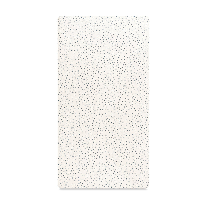 T31035IVS,Babyletto,Doodle Stars Organic Brushed Cotton Crib Sheet in Ivory with Navy Stars